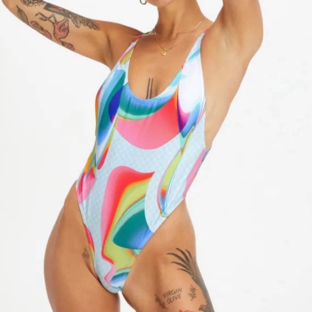 Fabletics Carnival Low Back One Piece Swimsuit